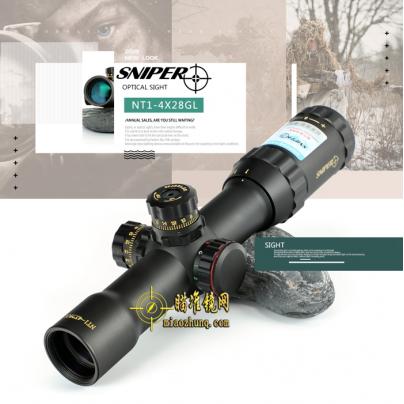 狙击手SNIPER NT 1-4X28 GL短款高清高抗震光学瞄准镜