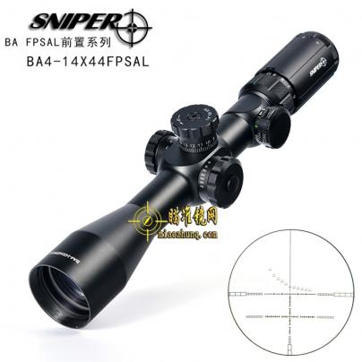 狙击手/SNIPER BA4-14X44FPSAL带锁定前置双十字带数字分化高抗震瞄准镜