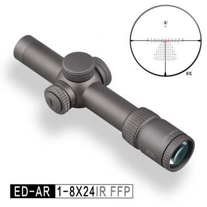 发现者ED-AR 1-8X24IR前置风偏分化（34管）高清高抗震瞄准镜